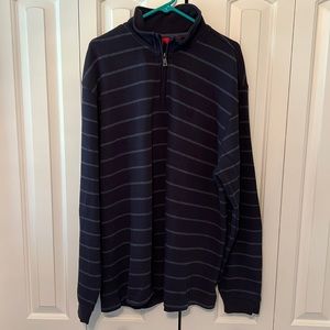 Men's IZOD Quarter-Zip Pullover Navy Top, SIZE XL